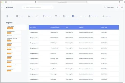 SaaS Interface preview
